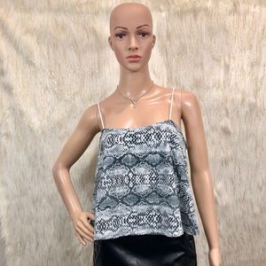 Snake-Print Cropped Camisole